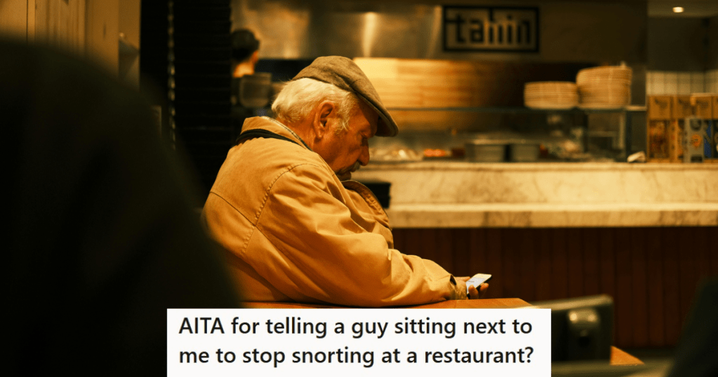 old man sitting alone in a restaurant